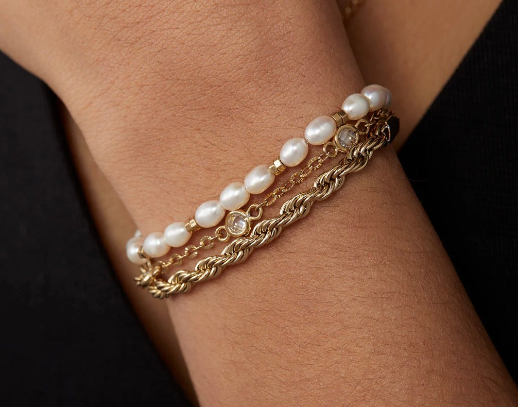 Crystal + Pearl Stranded™ Bracelet Set