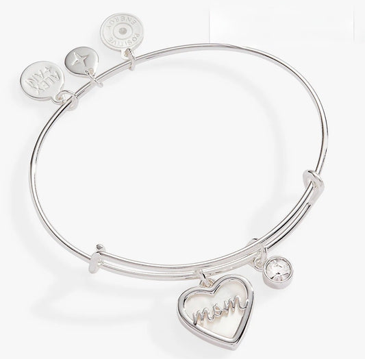 Mom Mother of Pearl Bangle
in Silver