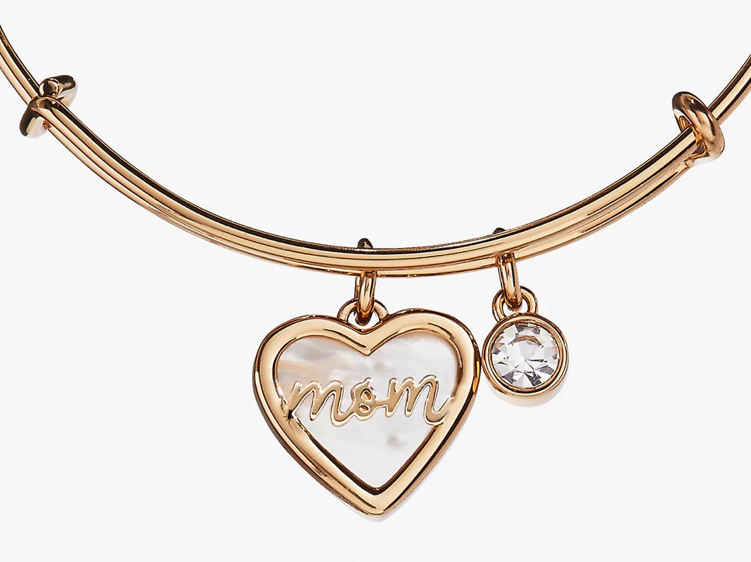 Mom Mother of Pearl Bangle in Gold