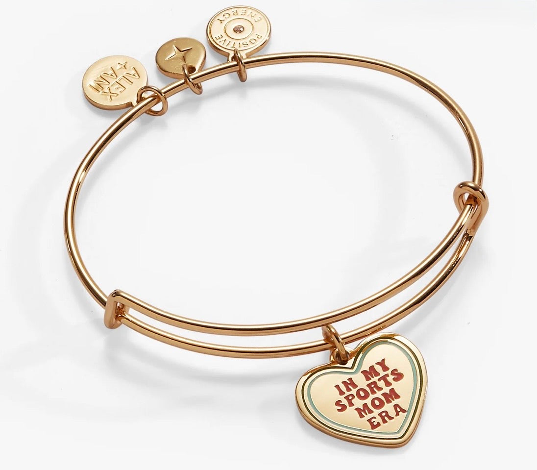 'In My Sports Mom Era' Heart' Charm Bangle