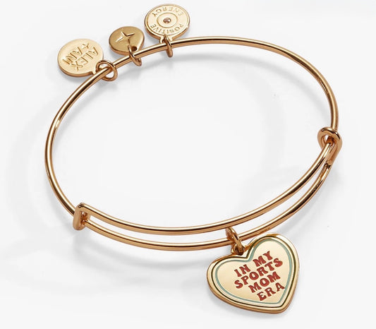 'In My Sports Mom Era' Heart' Charm Bangle
