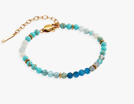 Turquoise Ombre Semi-Precious Beaded Bracelet